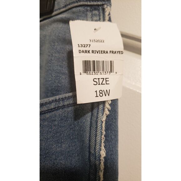 DL1961 Mara Straight High Rise Instasculpt Ankle-Dark Riviera Frayed Size18W NWT - Picture 4 of 9